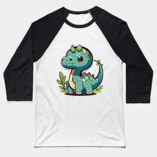 Adorable Brachiosaurus Delight: A Cute Dino for All Ages Baseball T-Shirt